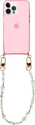 Produktbild von Beachy Vibes Cord Hülle Pink - Short Cord  - Kompatibel mit iPhone 14 Pro Max