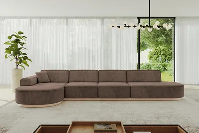Produktbild von ALTDECOR Ecksofa in L-Form  MARI-L3-v1 - 413x171x83 cm Braun -  Corner Sofa Bett Eckcouch Couch Wohnlandschaft Cauchsofa