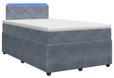 Image de vidaXL Lit boxspring avec matelas gris foncé 120 x 200 cm velours