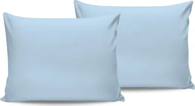 Produktbild von L'Essentiel Linge de Maison, Light Blue, Hellblau, Kissenbezug-Set (2 Stück), 100 % BAUMWOLLE RANFORCE, 50 x 70 cm