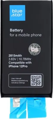 Obrázek produktu pro BATERIE bez BMS vhodná pro Iphone 12/12 Pro 2815 mAh Blue Star HQ