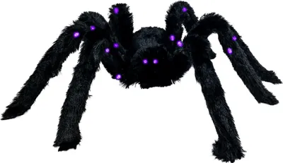 Produktbild von Schwarze haarige Spinne mit LED´S als Beleuchtung 65 cm