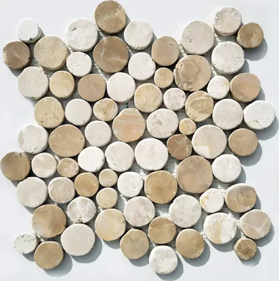 Produktbild von 1 Marmor Naturstein Mosaikfliese CO-022 mediterran Bodenfliesen Stein rund Fliesen Lager Verkauf Stein-Mosaik Herne NRW