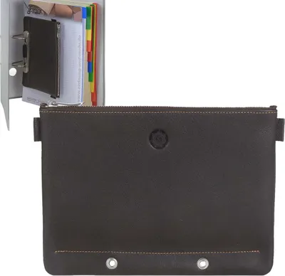 Produktbild von Sonnenleder Stiftetui zum Abheften Leder Federmäppchen mocca braun auch als kleine Banktasche Brentano 801-400-77