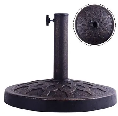 Obrázek produktu pro Kulatý bronzový podstavec pro slunečník, vhodný pro tyče 38 mm/48 mm