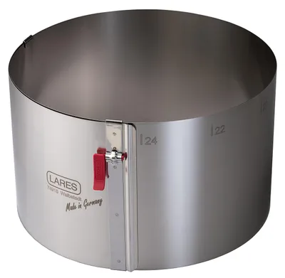 Produktbild von LARES Tortenring mit Klemmhebel Groß - Höhe 15cm - Größe verstellbar, Backzubehör