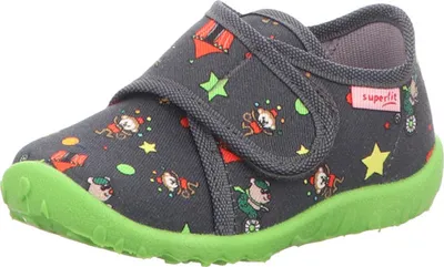 Produktbild von Superfit Junge-Hausschuh SPOTTY Zirkus Grau, Farbe:grau, EU Größe:19