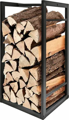 Obrázek produktu pro Držák na palivové dřevo EDM černý kov 33 x 33 x 68 cm