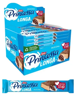 Produktbild von Princessa Longa Waffelriegel 30x 40g - Waffeln mit Milchschokolade Nestle