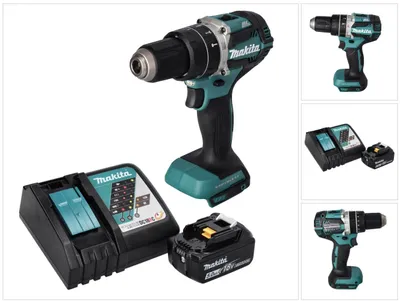 Image de Makita DHP 484 RT1 Perceuse-visseuse à percussion sans fil 18 V 54 Nm brushless + 1x Batterie 5,0 Ah + Chargeur