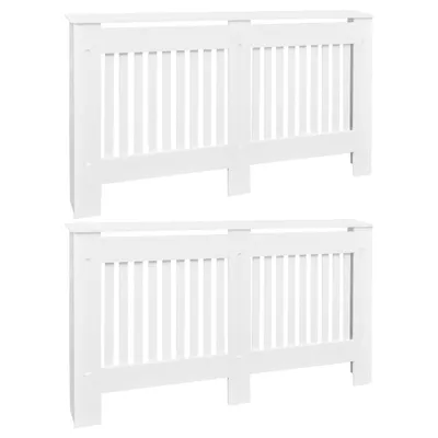 Produktbild von Heizkörperabdeckung 2 Stk. Weiß Holzwerkstoff 152 cm