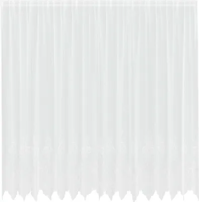 Produktbild von vidaXL Spitzenvorhang mit Vorhängen Floral Weiß 245 x 400 cm Polyester