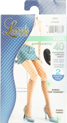 Obrázok produktu pre Podkolienky, 2 páry, dámske, 40 den, 44 dtex, saténovo matné, LEVANTE, model VIVA 40, GAMBALETTO, UNICA – ONE SIZE, polyamid 85 %, Elastan 15 %