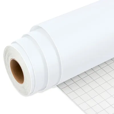 Produktbild von Plottervinylfolie selbstklebend, weiß, 30,5 cm x 7,62 m, für Schneidemaschinen