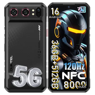 Produktbild von OUKITEL WP68 Air 5G Outdoor Handy 36GB+512GB 8000mAh/45W Outdoor Camping Smartphone Ohne Vertrag 6,88'' 120 Hz Android 16 Nachtsichtkamera,NFC,Schwarz