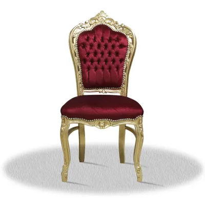 Produktbild von Barockstuhl Barock Stuhl Rot Gold Stoff Esszimmer Wohnzimmer Büro Klassisch Premium Luxus Modern Repro Retro Royal Antik Stil Möbel Dining Chair Luxus