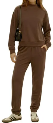 Produktbild von Damen-Trainingsanzug Premium 2-teilig Golf Sweatshirt Jogginghose Braun XXL