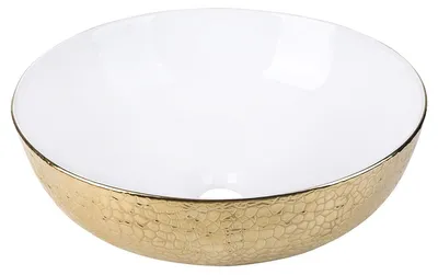 Produktbild von Differnz Aufsatzwaschbecken Snake 40 x 40 cm gold weiß 38.010.38