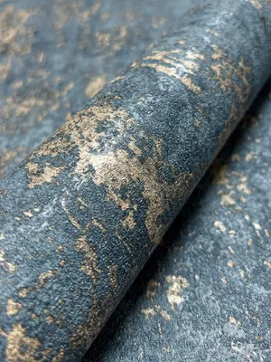 Produktbild von NEWROOM Tapete Blau Vliestapete Beton - Betontapete Industrial Dunkelblau Gold Zement Putz  Loft