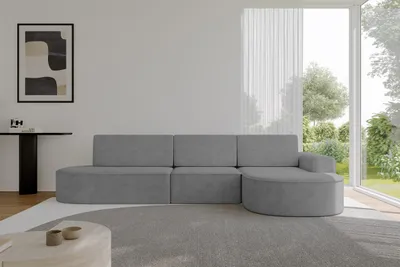 Produktbild von ALTDECOR Ecksofa mit Schlaffunktion und Bettkasten - MARI-L2-S - 368X167X85 - Grau Corner Sofa Eckcouch Couch L-Form, links/rechts angeordnet, Schlafcouch Ausziehbar Wohnlandschaft