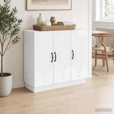 Obrázok produktu pre vidaXL Komoda, lesklá biela, 89 x 34,5 x 77 cm, drevotrieska