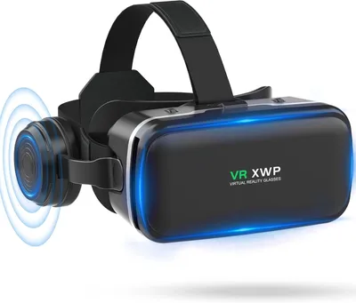 Produktbild von VR Brille 4,7 bis 6,8 Zoll, für Spiele, mit Kopfhörer, 3D Virtual Reality Headset