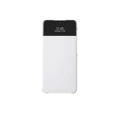 A white Samsung flip phone case is shown against a white background.