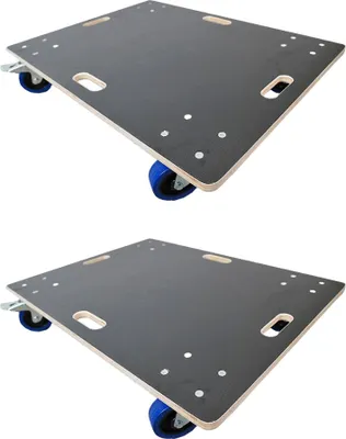 Produktbild von Profi Transportroller HERCULES | BxT 80x60 cm | Traglast 800 kg | 4 Gummirollen mit Bremse & Griff | Siebdruckplatte | 2 Stück | Rollbrett für Möbel Möbelroller Transporthilfe Werkstatt