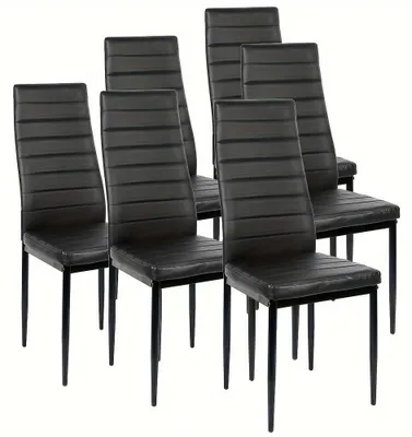 Produktbild von Gepolsterte Esszimmerstühle, Set mit 6 Stück - Esszimmerstühle - Küchenstühle - Stühle ohne Armlehnen