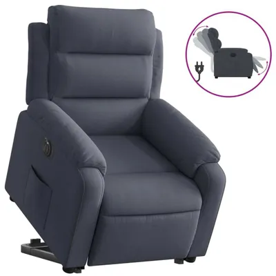 Immagine prodotto di Poltrona Alzapersona Reclinabile Elettrica Grigio Scuro Velluto
