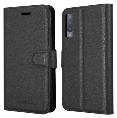 Obrázek produktu pro Cadorabo Case for Samsung Galaxy A7 2018 Protective Case in Black Pouzdro na mobilní telefon s magnetickým zavíráním