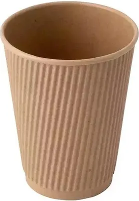 Produktbild von Kraft-Wellpappenbecher, Dispersionsbecher, 350 ml, Durchmesser 90 mm, 25 Stück.