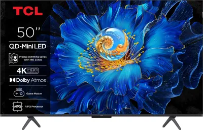 Obrázek produktu pro TCL C6KS 50C6KS, 127 cm (50"), 3840 x 2160 px, QD-Mini LED, Smart TV, Wi-Fi, Metalická