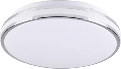 Immagine prodotto di Plafoniera LED rotonda ORBIT cromata bianca 24W, luce bianca neutra 2600 lm, materiale plastico, dimensioni: 7x38x38 cm, IP20, Polux
