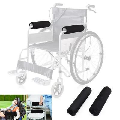 Produktbild von 1 Paar rutschfeste Armlehnenbezüge, Memory-Schaum, weiche Kissen für Büro- und Transportstuhl, Rollstuhlzubehör für Senioren und Erwachsene, Kinder