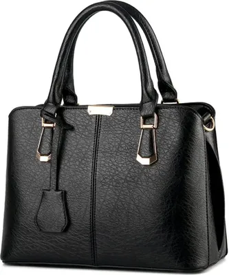 Produktbild von Damen Henkeltasche Umhängetasche Handtasche Luxus Kunstleder Umhängetasche Taschen Tote Leder Modern Frauen Henkeltasche Große Umhängetasche mit Anhänger Messenger Tasche (Schwarz)