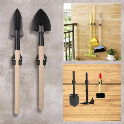 Produktbild von Wandbesenhalter / Besenhalter - Werkzeughalter - Besenaufhängesystem Multi Wandhalter - Aufhängesystem für Gartenwerkzeuge - 10 Stück