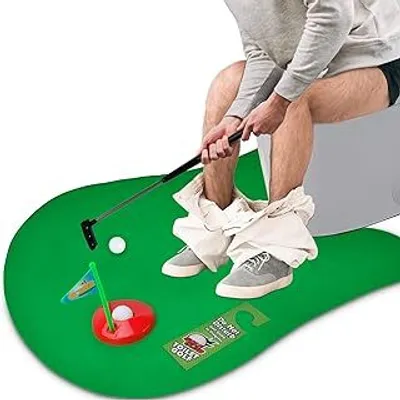Produktbild von Valentinstag Geschenk für ihn Toilette Golf Geschenke für Männer Geburtstag Väter Tag Weihnachten Gag Geschenkideen WC Spiel Mini Golf Spielzeug Set Lustige Geschenke für Papa Opa Freund Mann Ihn