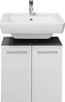 Obrázek produktu pro Waschbeckenunterschrank >Gloss< in Weiß-Anthrazit - 60x62x31 (BxHxT)