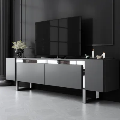 Produktbild von Skye Decor, Yildiz - Anthracite, Silver, TV-Schränke, Anthrazit, 180 x 50 x 30 cm