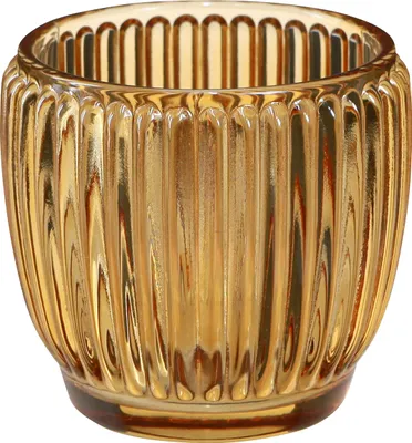 Produktbild von Retro Windlicht Orange Kerzenhalter Glas Set 6 St. Ø7cm H7cm Tischdeko Weihnachten, 6 Stück