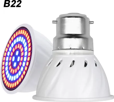 Produktbild von 2er LED Pflanzenlampe B22 Zimmerpflanzen LED Grow Light Wachstumslampen für Gewächshaus Garten Blumen Gemüse Hydroponik, 80LEDs (52 rot, 28 blau), 7W