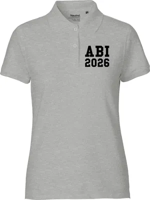 Produktbild von Huuraa Damen Polo Shirt ABI 2026 Abitur S Sport Grey Bio Baumwolle Fairtrade Poloshirt Geschenkidee