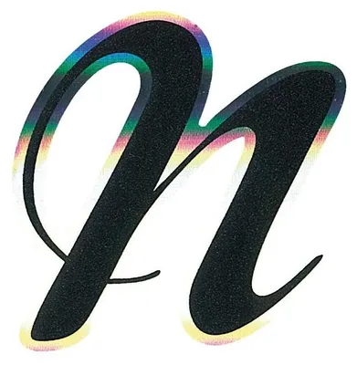 Immagine prodotto di Adesivo Monogramma Lettera N, nero metalloescente