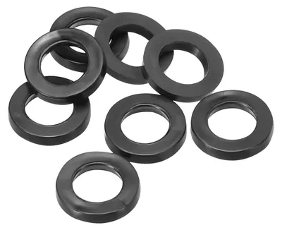 Produktbild von 8 Gummiringe, schwarz, 7 mm Innendurchmesser, 12 mm Außendurchmesser, 3 mm dick