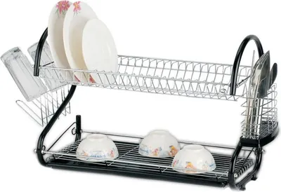 Obrázek produktu pro Sušička nádobí Rosberg R53000A, 2 úrovně, 55x25x38 cm, černá