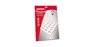 Zdjęcie produktu dla Kores L19061.25, Biały, Uniwersalne, Prostokąt, A4, 4 ark., Laser/Atrament