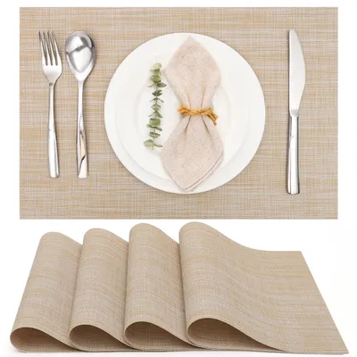 Productafbeelding van Tafelsets - afwasbaar en antislip - placemats voor de eettafel - set van 4 stuks, 45x30 cm
