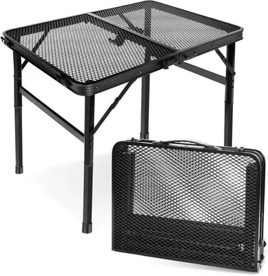 Obrázek produktu pro Skládací kempingový stůl 60 x 40 cm, přenosný, s nastavitelnou výškou, pro vnitřní i venkovní použití
