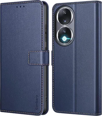 Produktbild von Handyhülle für Honor 90 - Premium Leder Klapphülle Blau